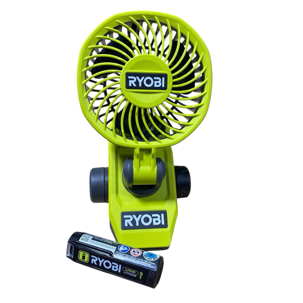 Ryobi Clamp Fan Kit w/ 2.0 Ah USB Lithium Battery  FVF51