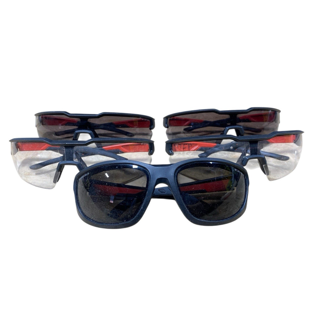 Milwaukee Safety Glasses Lot of 5 Used Clear Tinted - 1 w/ Gasket