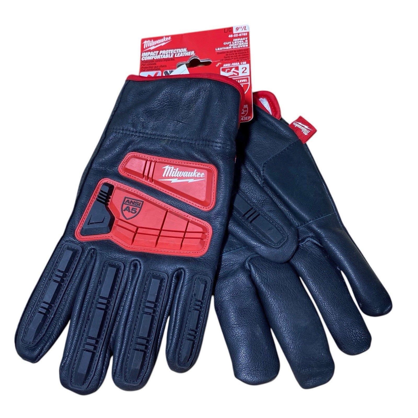 Milwaukee  48-22-8782 Impact Cut Level 5 Goatskin Leather Gloves - L