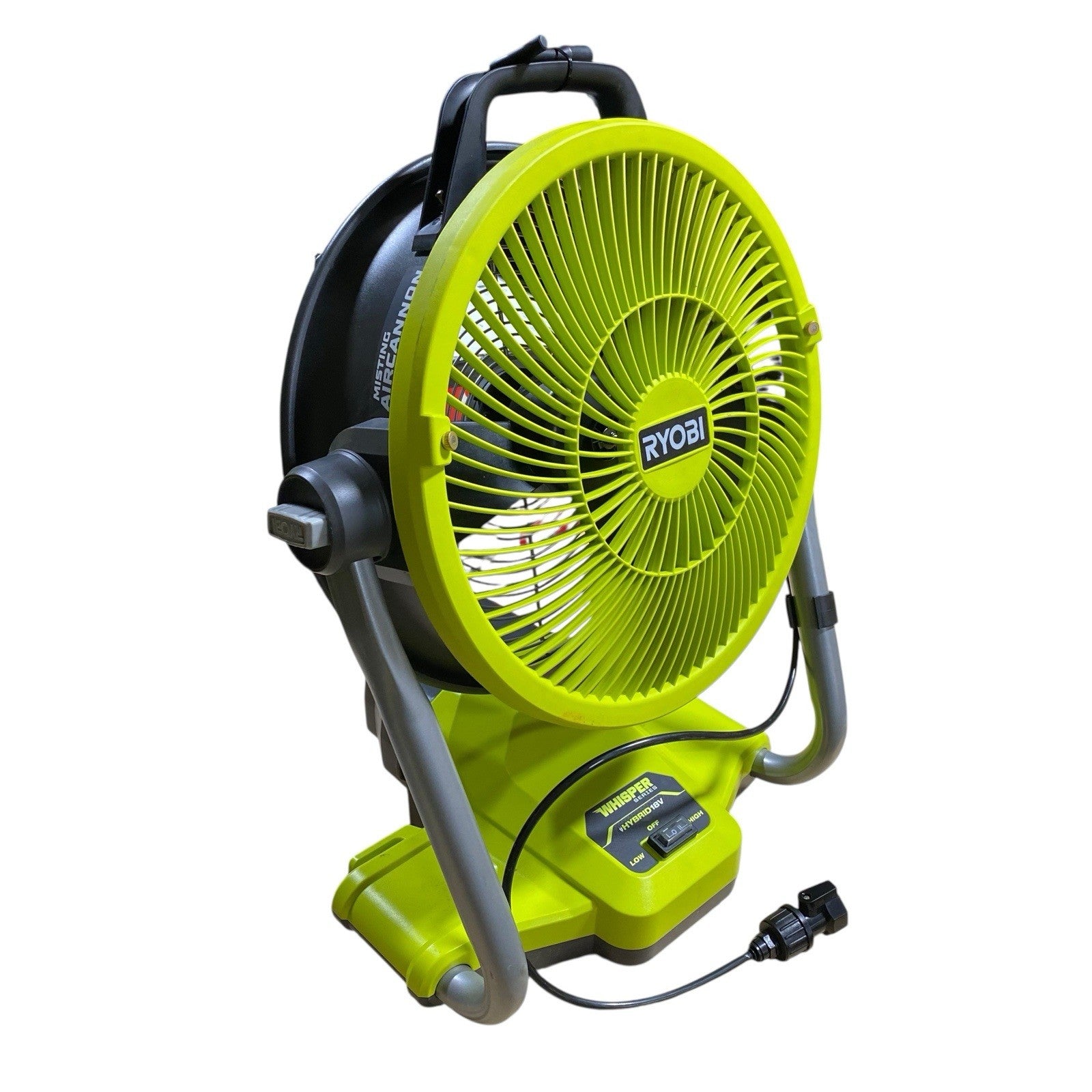 RYOBI ONE+ 18V Hybrid WHISPER SERIES 12" Misting Cannon Fan (Tool Only) PCL850B