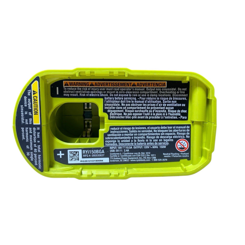 Ryobi RYi150BGA 18V ONE+ 150-Watt Portable Battery Inverter Power Source