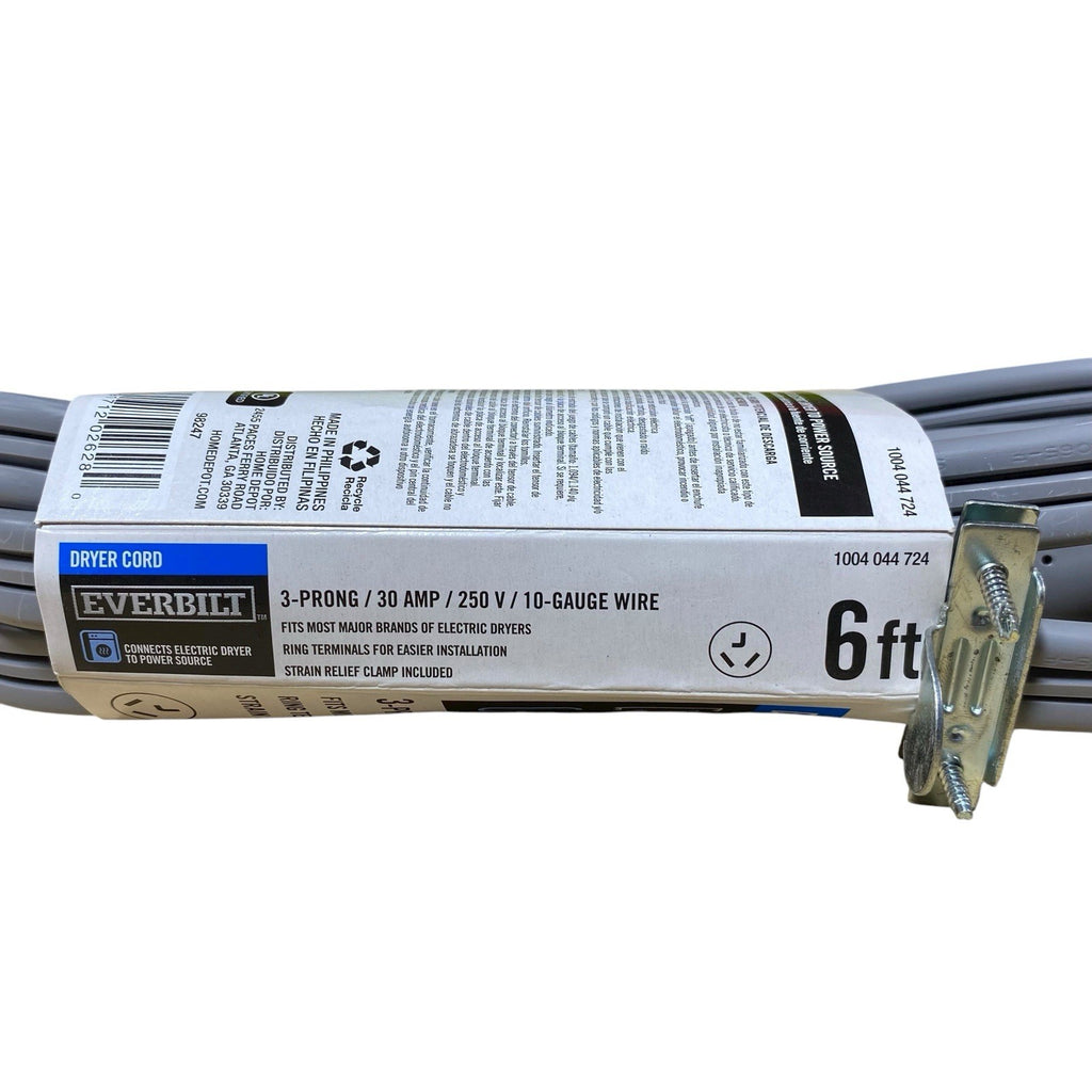 Everbilt 3-Prong Dryer Power Cord 30 Amp 6ft. 98247