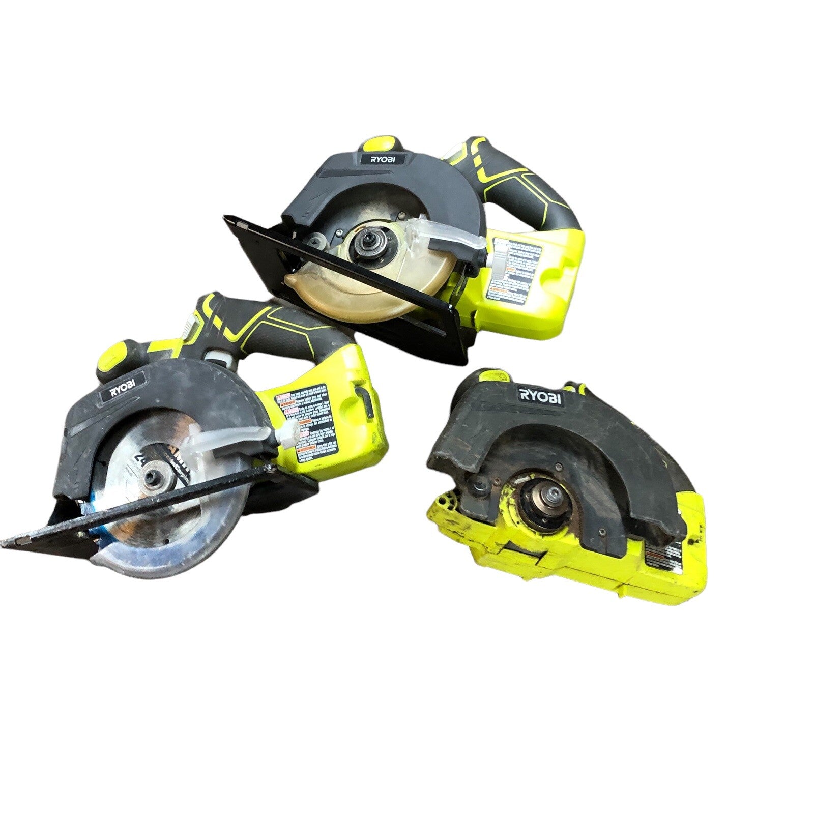 Ryobi 18v p507 1/4 p505 5 1/2 circular saw lot of 3 (PARTS ONLY)