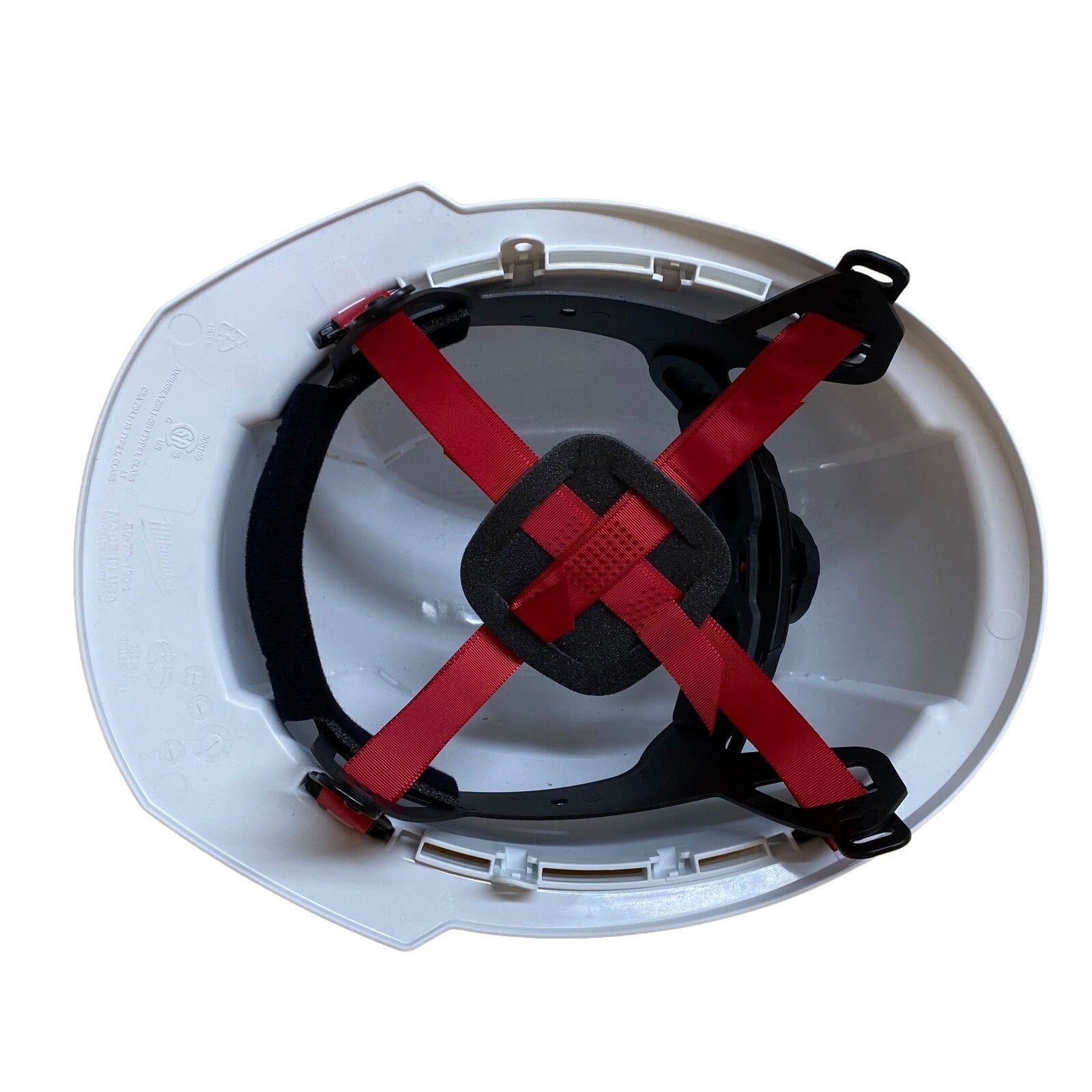 Milwaukee White Front Brim Vented Hard Hat With 4Pt Ratcheting Suspension Typ...