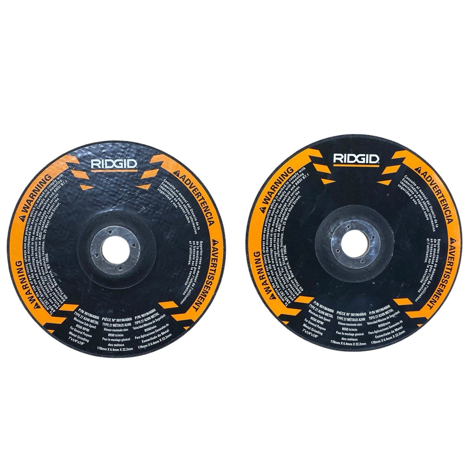 7” Grinding Wheel For Use With RIDGID R1020/R10202 7" CORDED ANGLE GRINDER X2