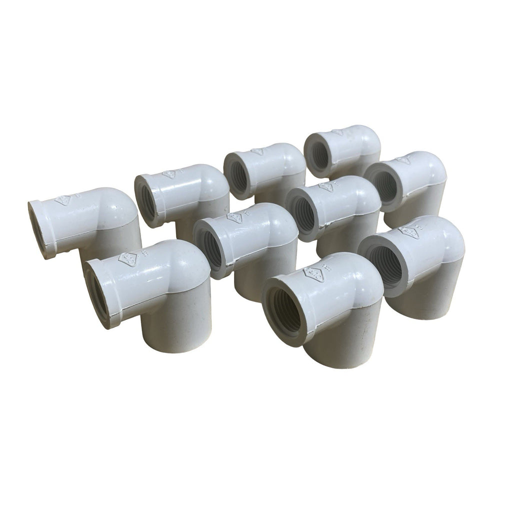 (10-Pk) Dura Elbow Sch. 40 PVC 3/4" x 1/2" Slip x Reducing FPT 407-101