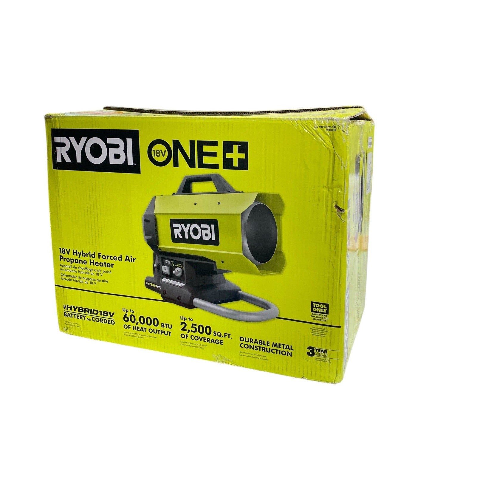Ryobi PCL801B ONE+ Cordless Hybrid Forced Air Propane Heater (Tool Only) NEW