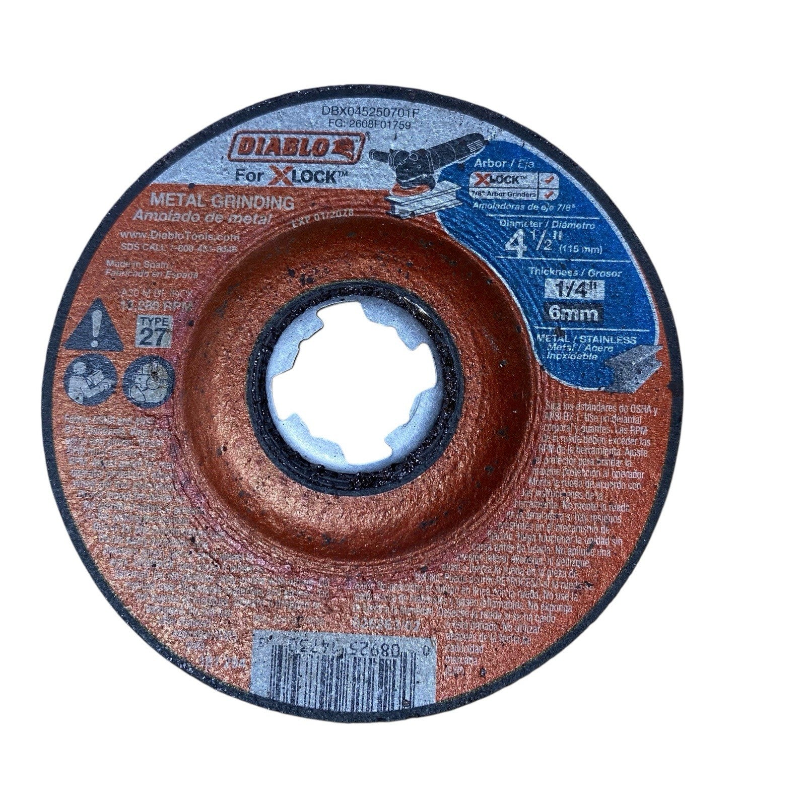 Diablo Metal Grinding Disc Type 27 4-1/2" DBX045250701F