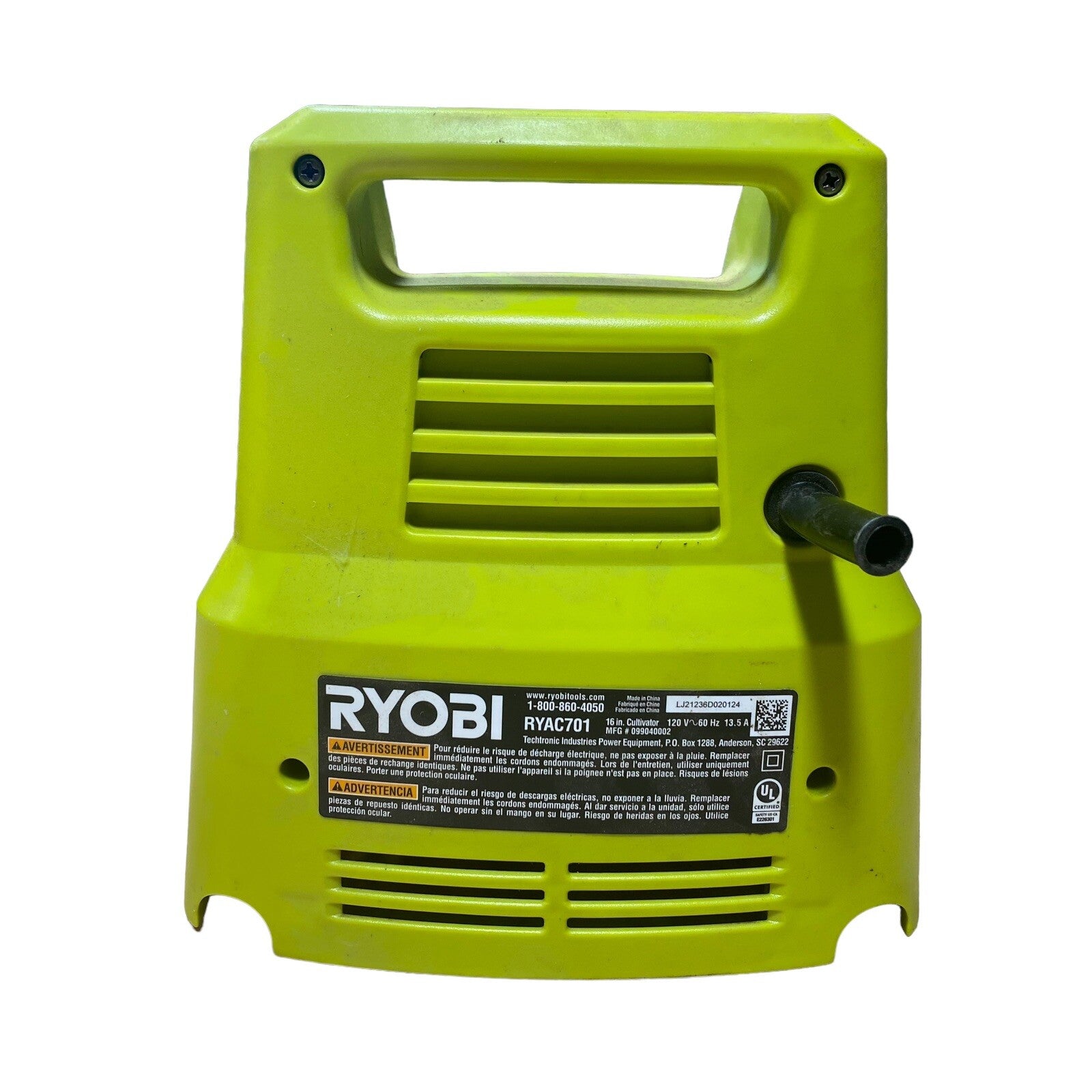 Used OEM Motor Housing Assy For Ryobi RYAC701 Electric 16”  Cultivator 12.5Amp.