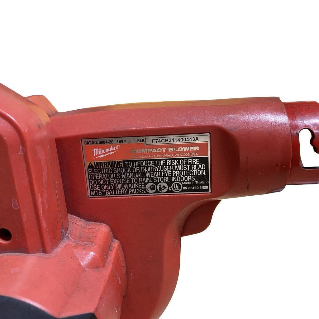 Milwaukee 0884-20 M18 18V Compact Blower - FOR PARTS OR REPAIR