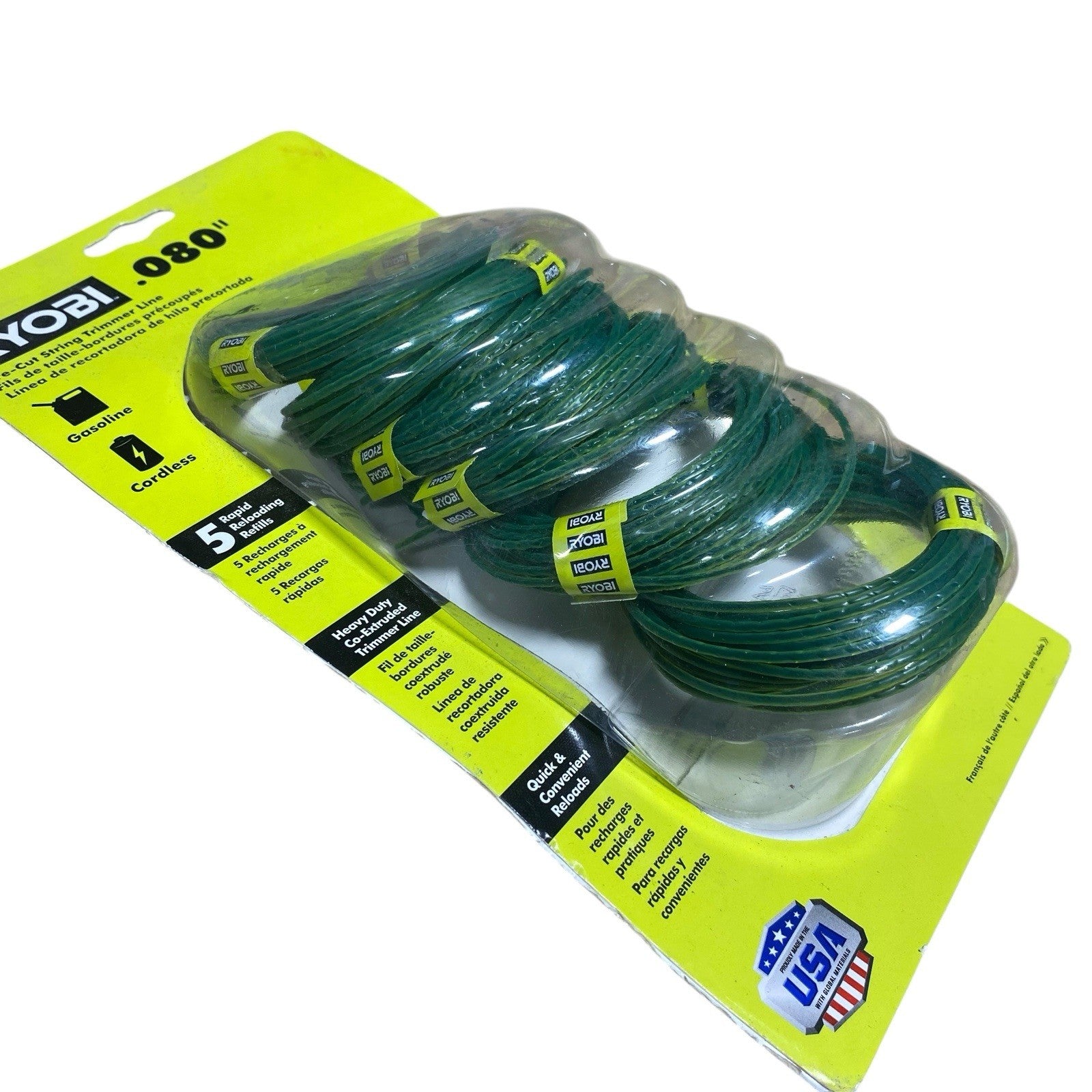 Ryobi AC0580PCL .080" X 16 Pre-Cut Spiral Heavy Duty Trimmer Line (6-Pack)