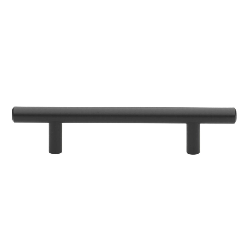  GlideRite 3-3/4" Cent-to-cent Solid Steel Pull Matte Black 5001-96-MB