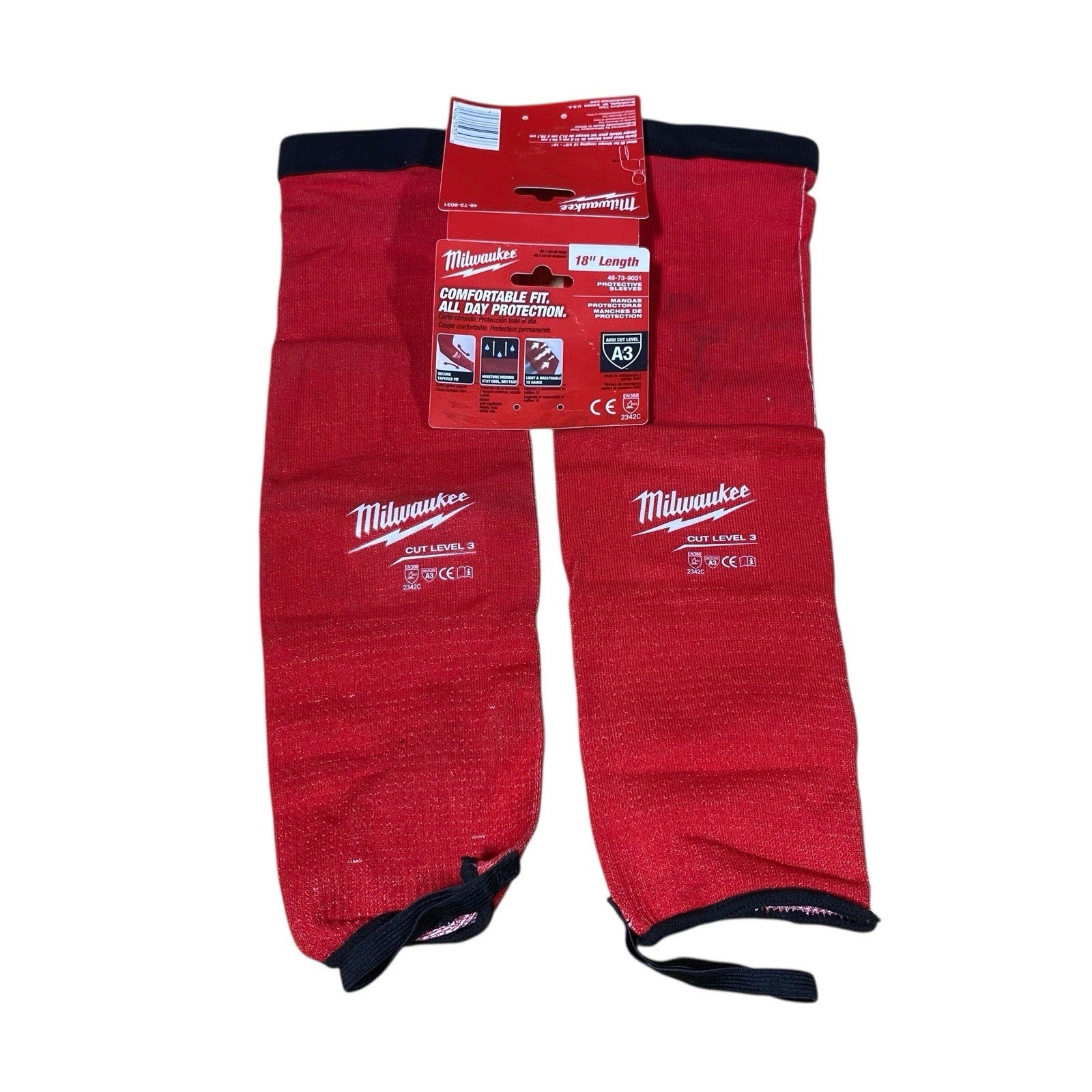 Milwaukee Pair of Cut Resistant 3(C) Protective Sleeves, 45 cm Length