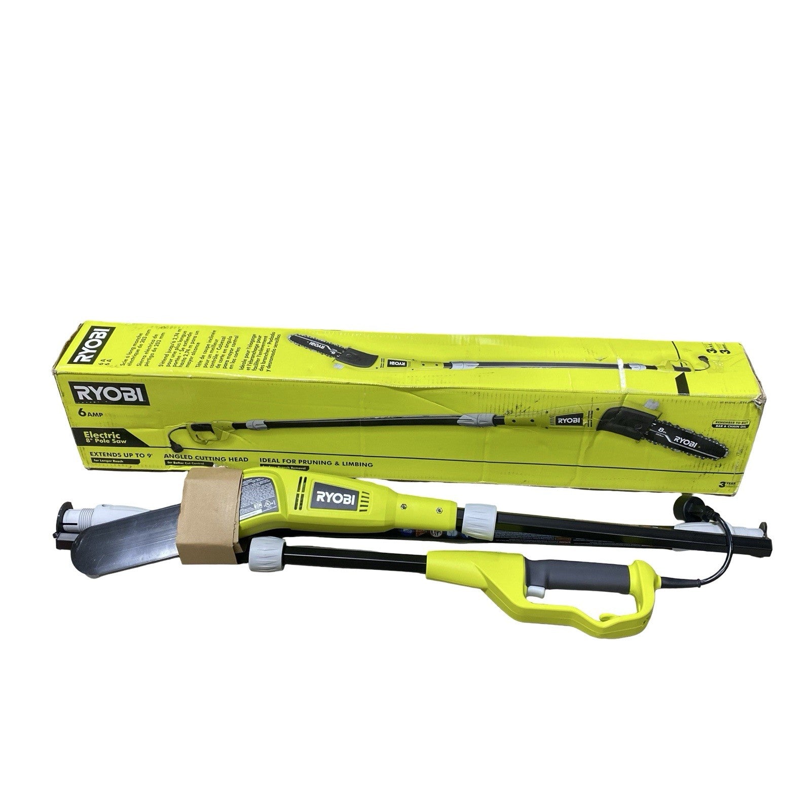 Ryobi 8 in. 6 Amp Electric Pruner Branch Cutter Pole Saw - RY43161
