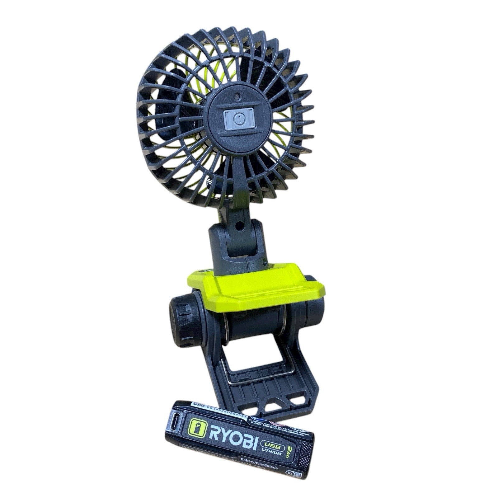 Ryobi Clamp Fan Kit w/ 2.0 Ah USB Lithium Battery  FVF51
