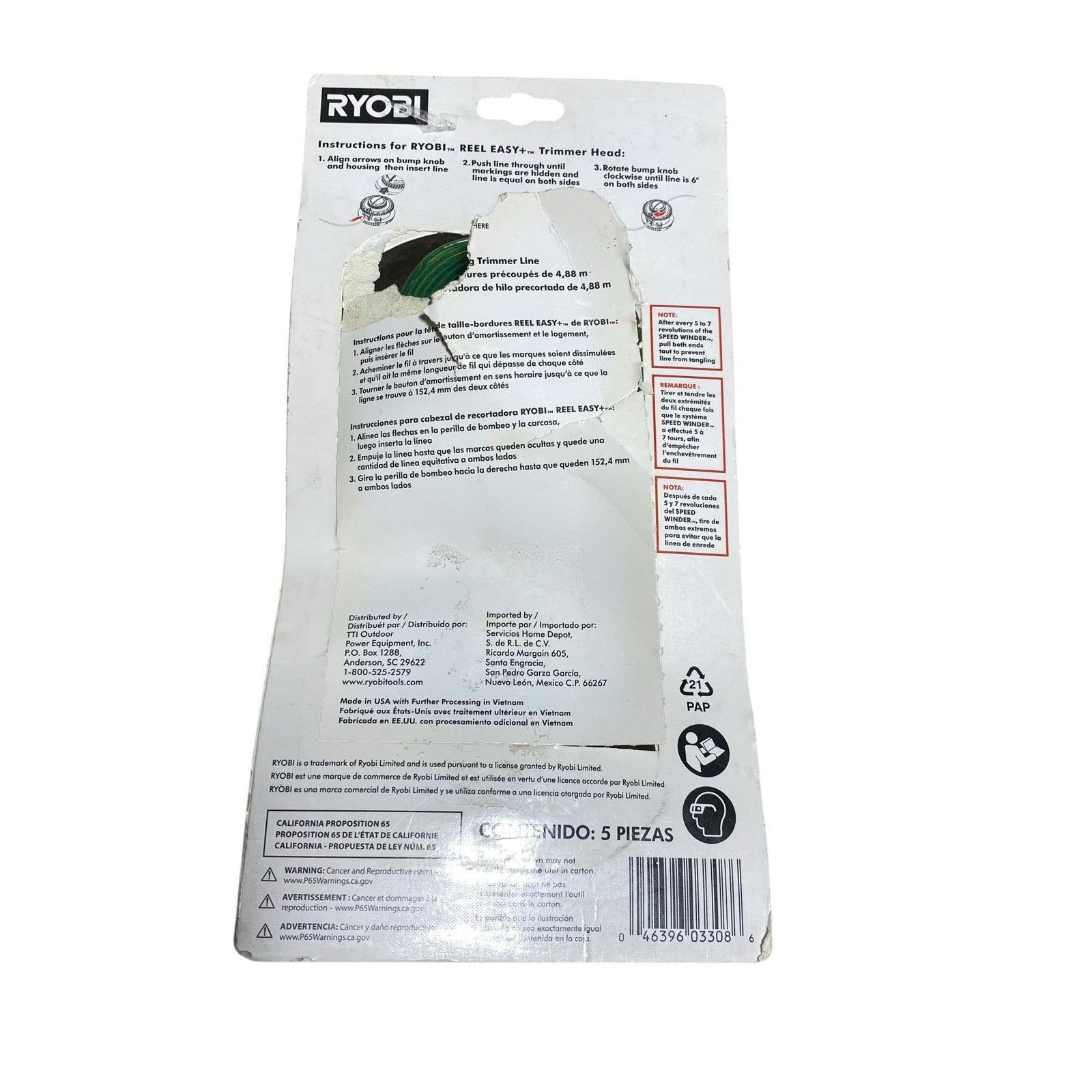 Ryobi AC0580PCL .080" X 16 Pre-Cut Spiral Heavy Duty Trimmer Line (6-Pack)