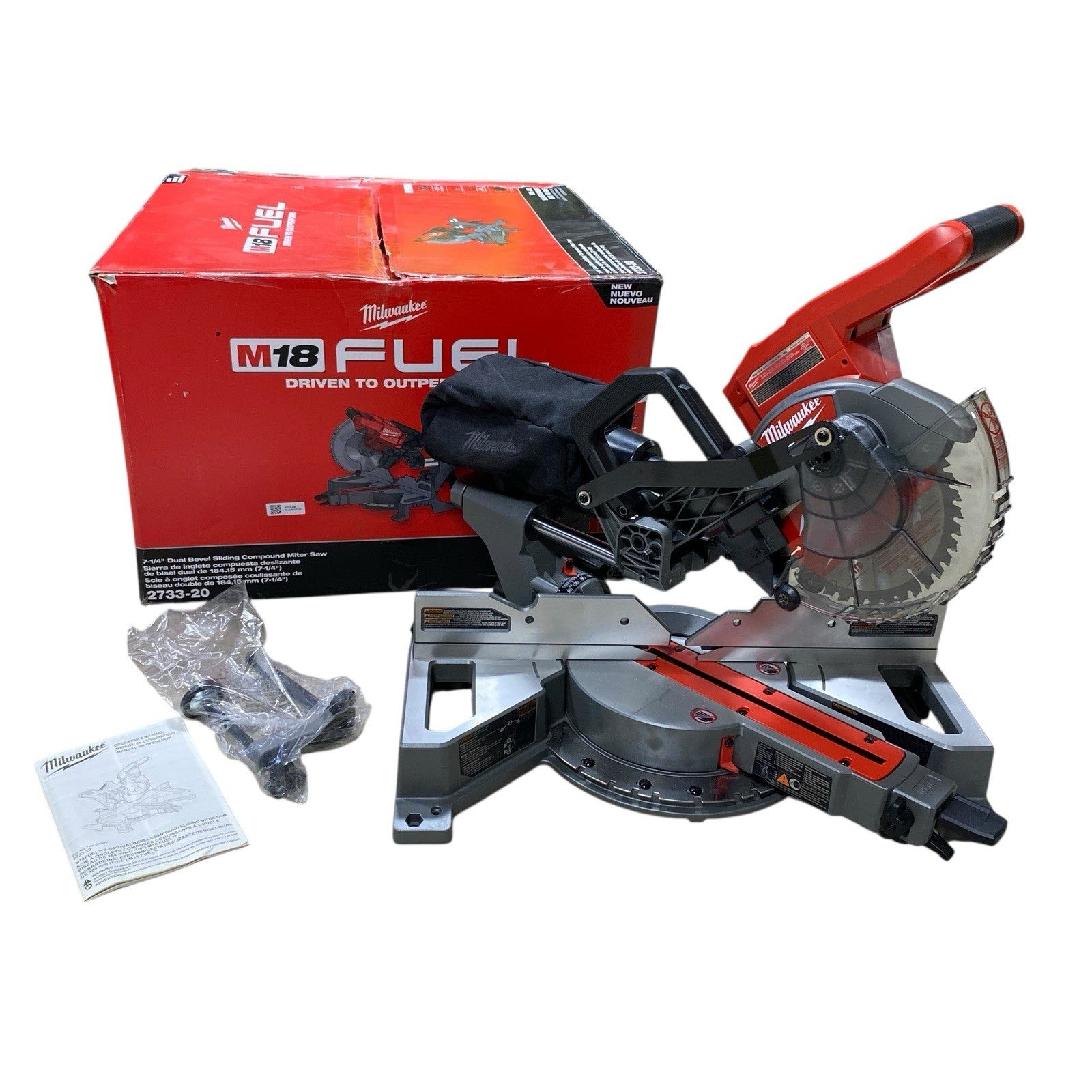 Milwaukee 2733-20 M18 FUEL 7-1/4" Dual Bevel Sliding Compound Miter Saw  (USED)