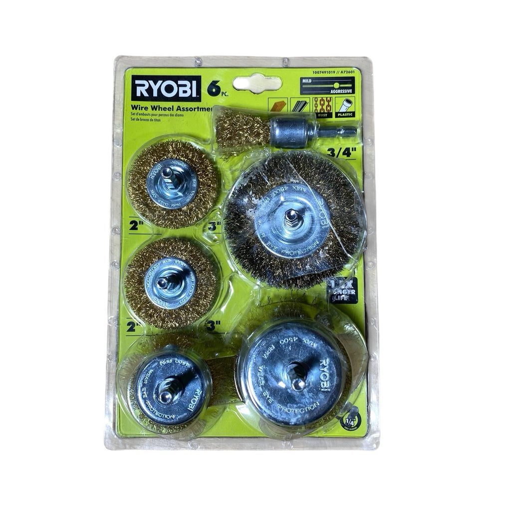2 X RYOBI A72601 Wire Wheel Assortment Set 6-Piece | USED