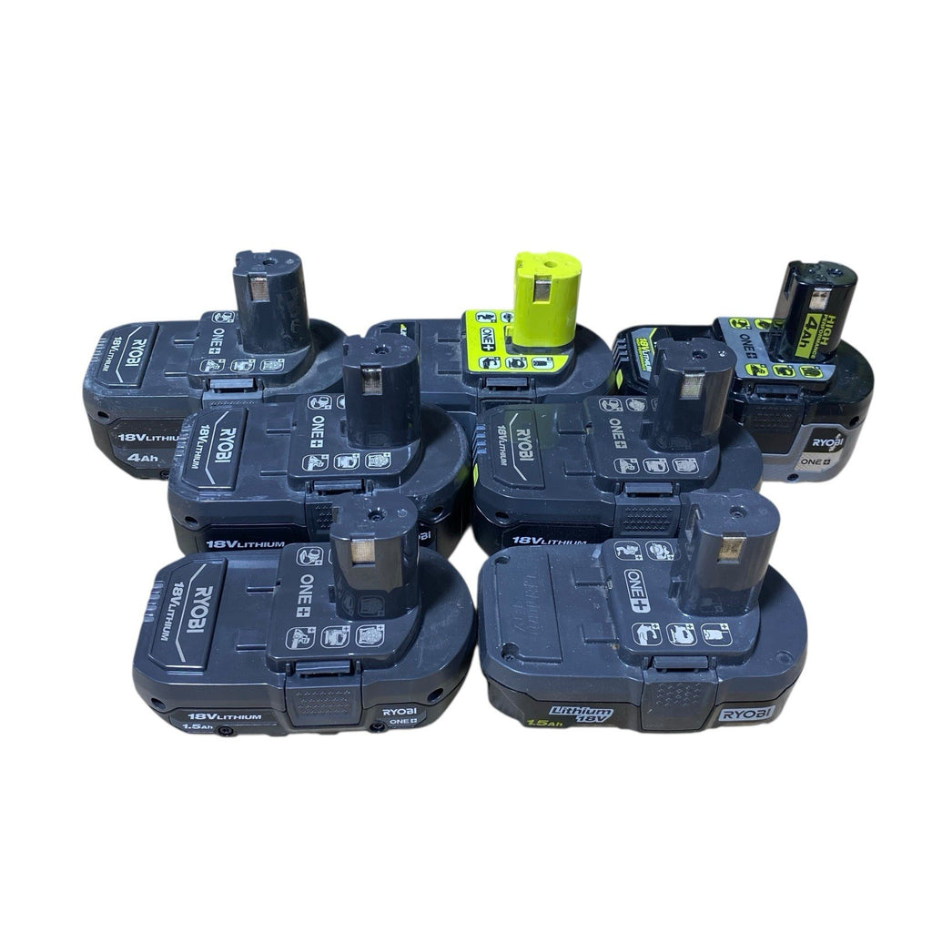 Ryobi Battery Lot of 7 (4Ah, 1.5Ah) 18-Volt Batteries for PARTS OR REPAIR ONLY