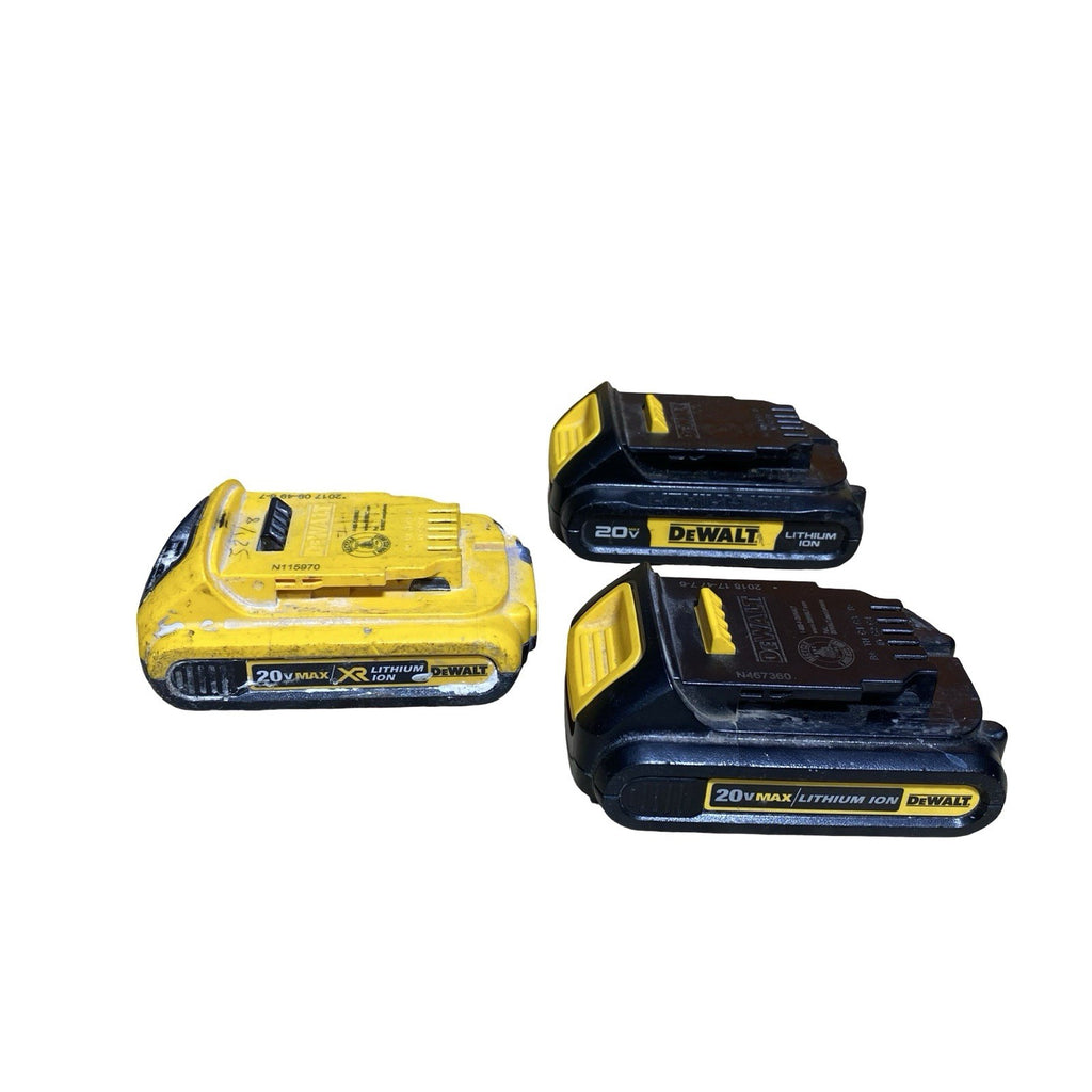 Lot of 3 Dewalt DCB201 X2, DCB203 1.5Ah, 2Ah 18 Volt Batteries - ALL WORKING