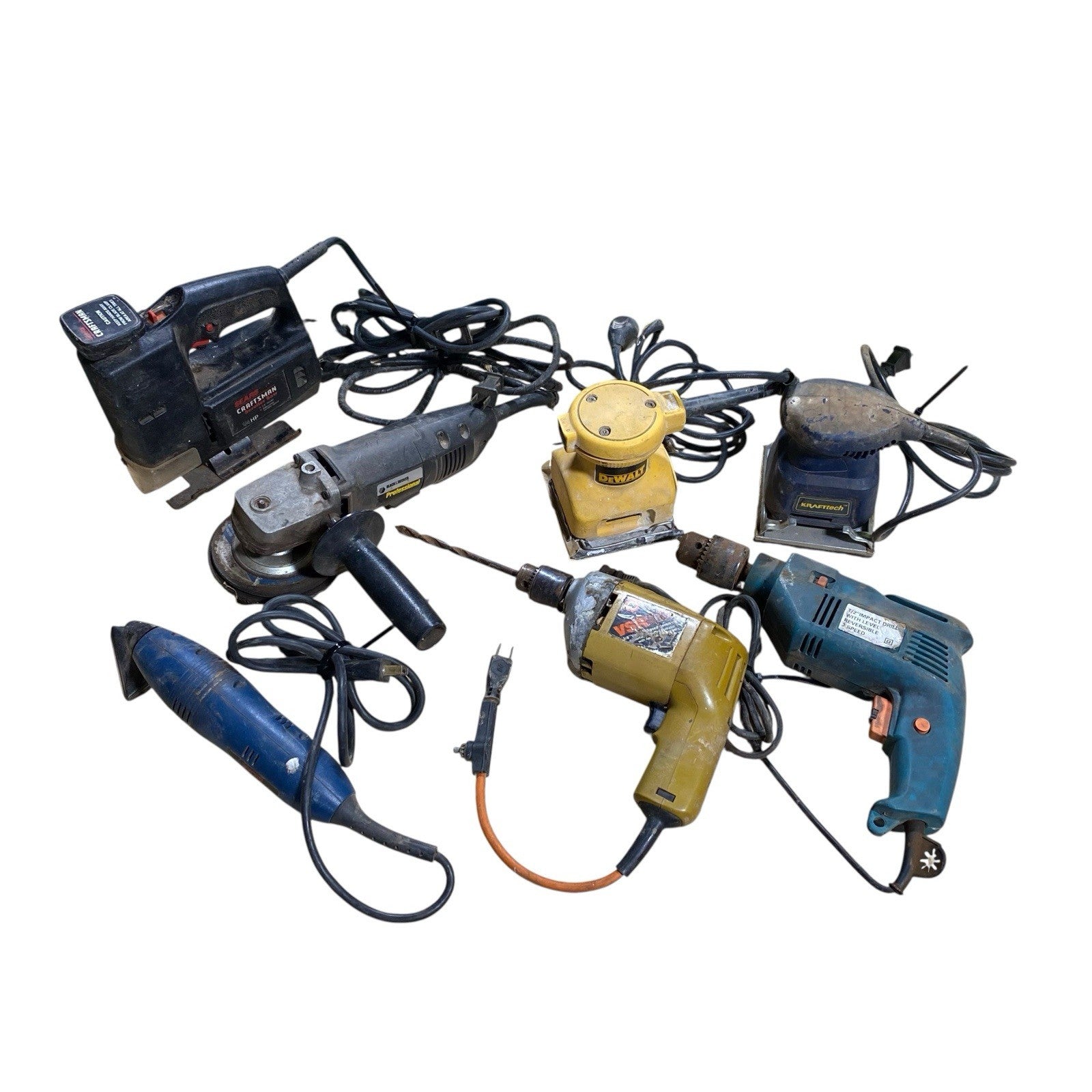 Vintage Craftsman Dewalt KRAFTtech Black & Decker Power Tools Lot PARTS/REPAIR