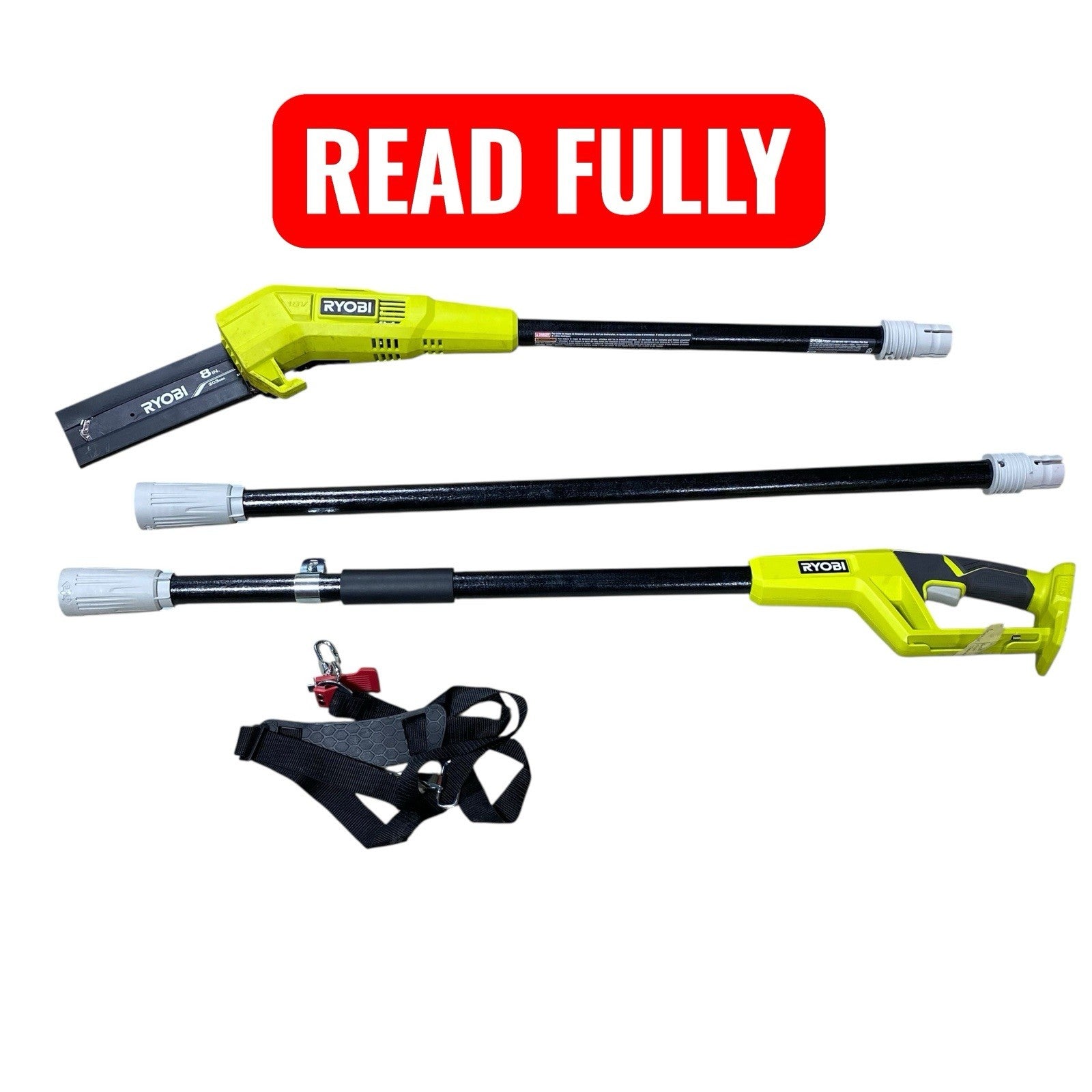 RYOBI P2510 ONE 18V Cordless Pole Saw READ FULLY - NEEDS CHAIN TENSIONER