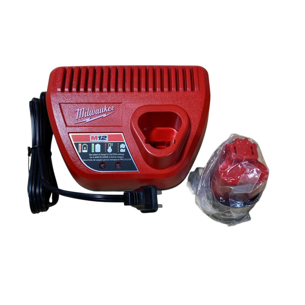 Milwaukee 48-59-2420p M12 12V Lithium-Ion 2.0 Ah 1-Battery Pack Kit w/ 1-Charger