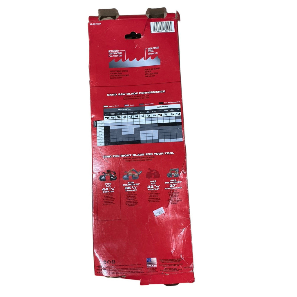 Milwaukee 48-39-0514 Bi-Metal Band Saw Blades 44-7/8" 14TPI 2-Pack