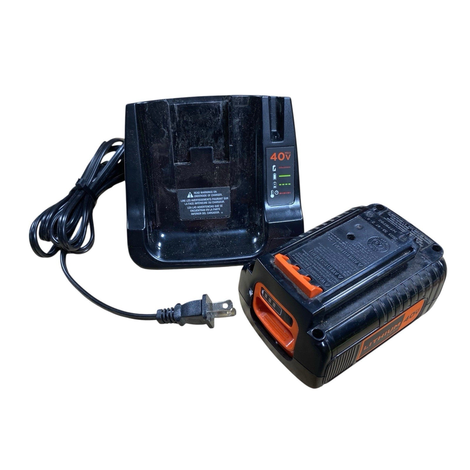 Black & Decker 40V Max Charger LCS40 WITH 40V Lith-Ion 40V Battery LBX1540
