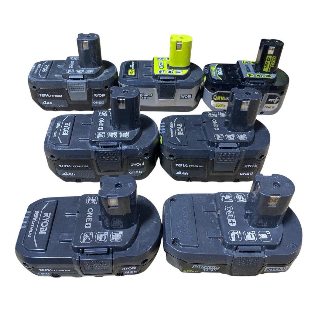 Ryobi Battery Lot of 7 (4Ah, 1.5Ah) 18-Volt Batteries for PARTS OR REPAIR ONLY