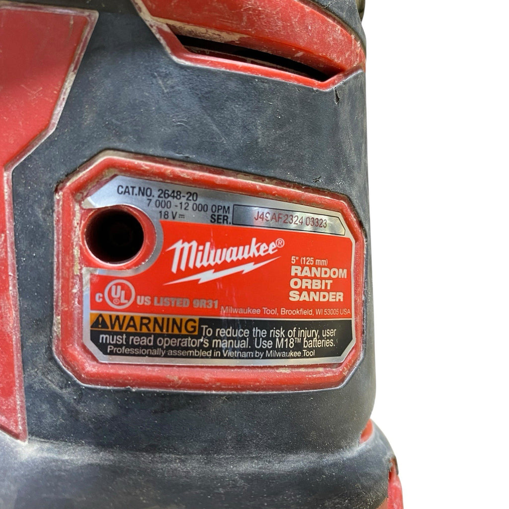 Milwaukee M18 2648-20 Random Orbit Sander (Tool Only) AS SHOWN - NO BAG