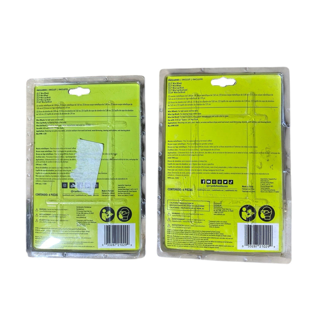 2 X RYOBI A72601 Wire Wheel Assortment Set 6-Piece | USED