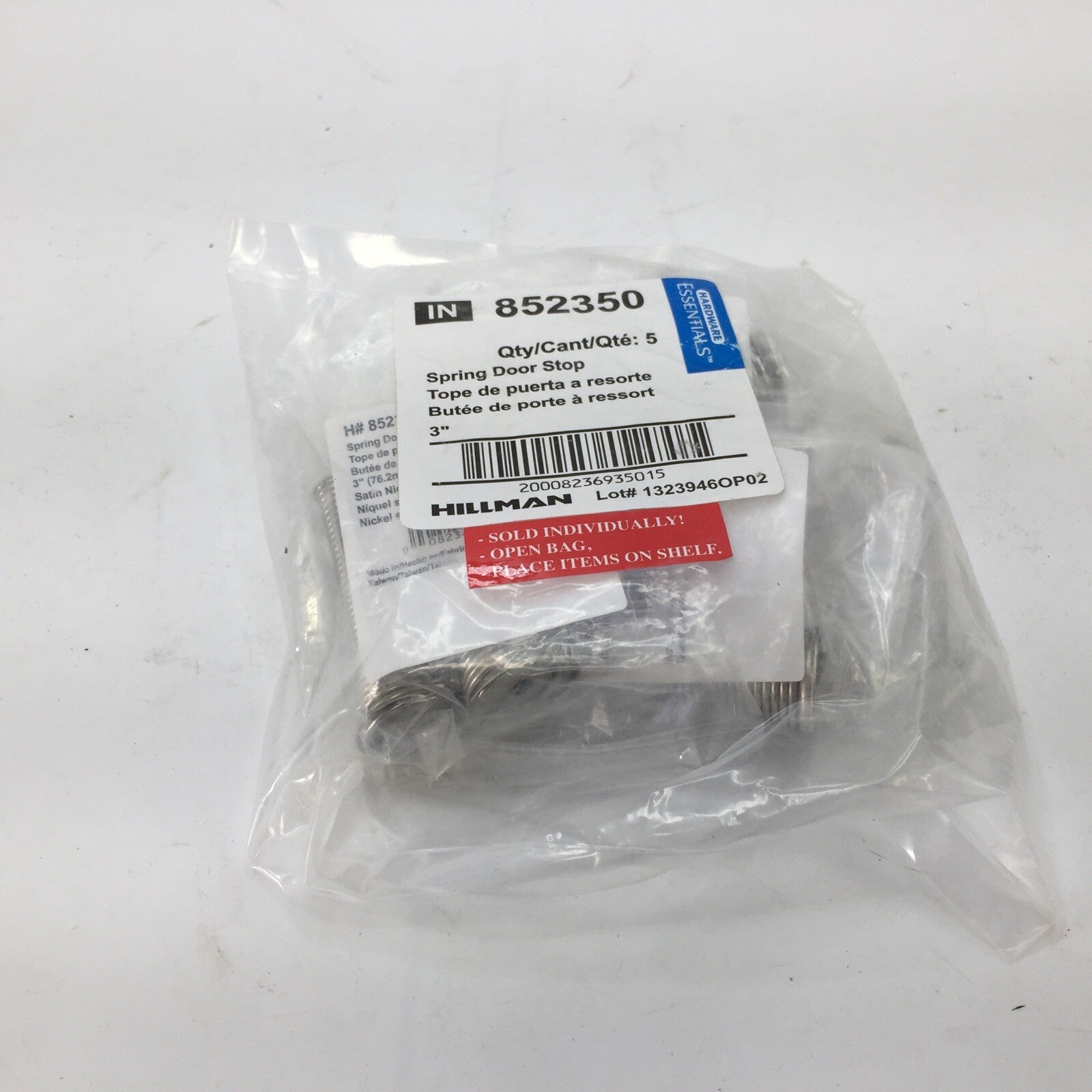 (10 PACK) Spring Door Stop Satin Nickel - Hardware Essentials 852350