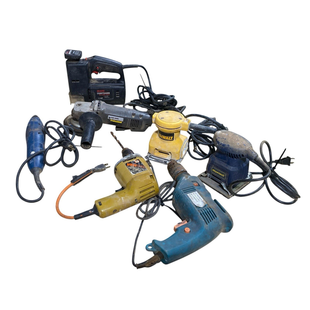 Vintage Craftsman Dewalt KRAFTtech Black & Decker Power Tools Lot PARTS/REPAIR