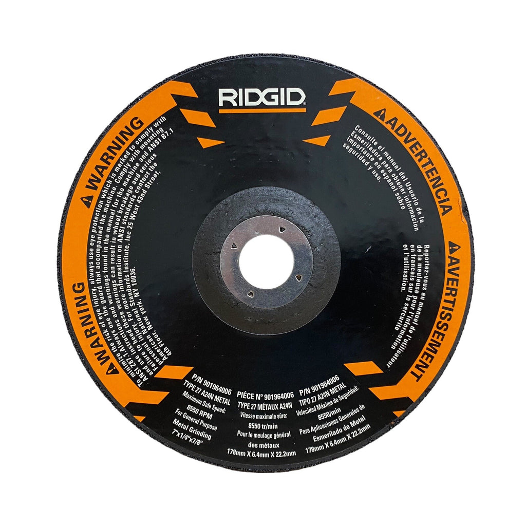 7” Grinding Wheel For Use With RIDGID R1020/R10202 7" CORDED ANGLE GRINDER X2
