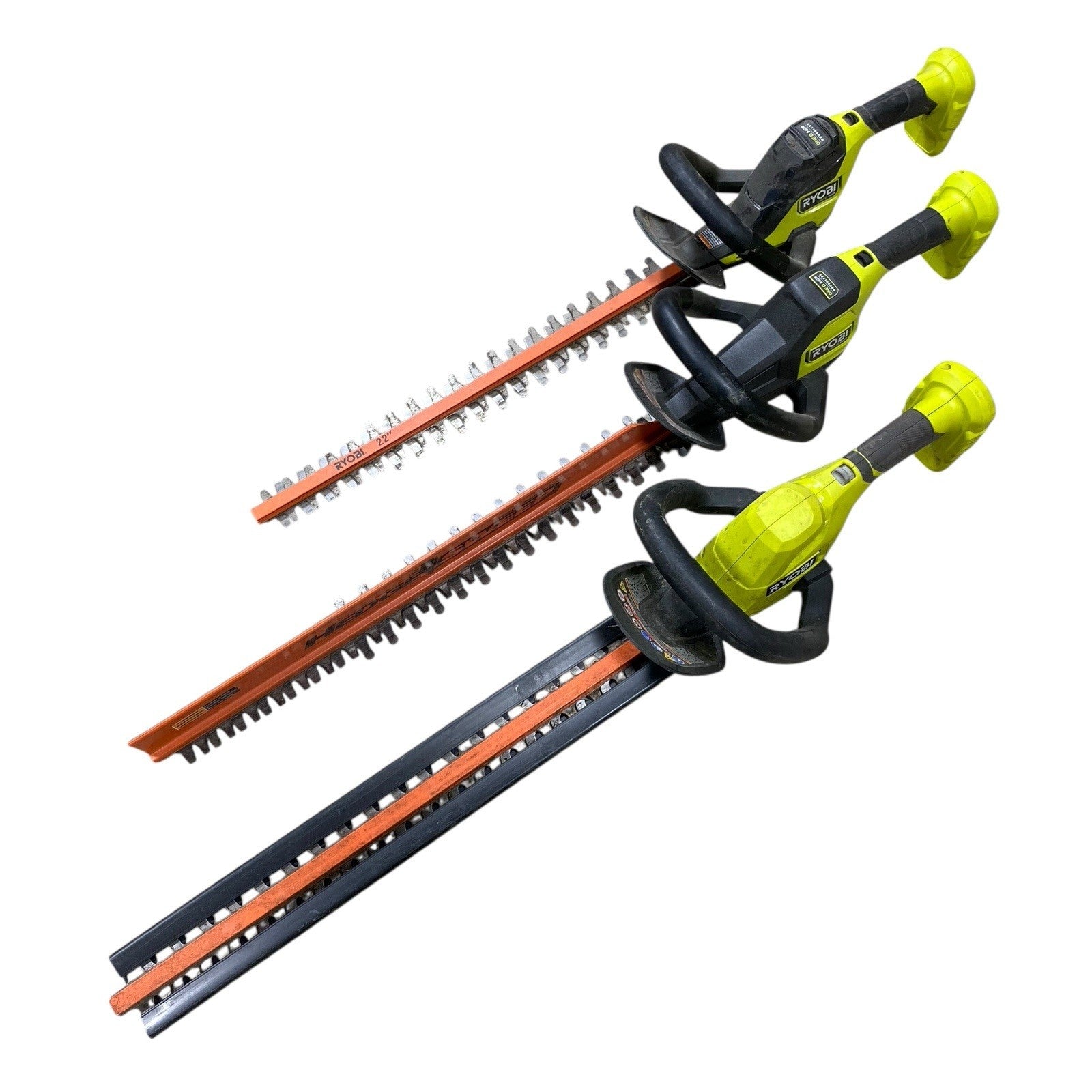 3 X RYOBI ONE+ HP 18V Brushless Hedge Trimmer Lot for PARTS OR REPAIR ONLY