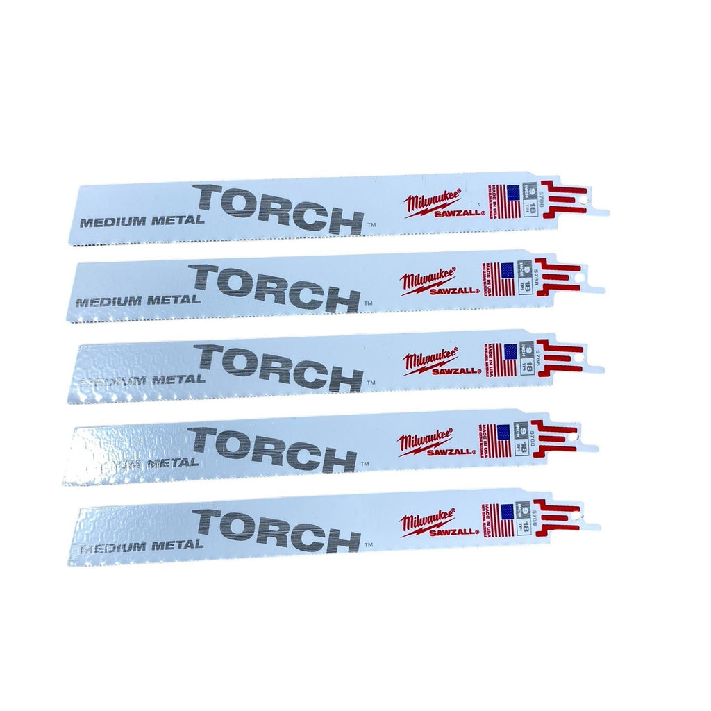 5 Brand New Milwaukee 9" 18 TPI Sawzall Reciprocating Saw Blades  48-00-5788