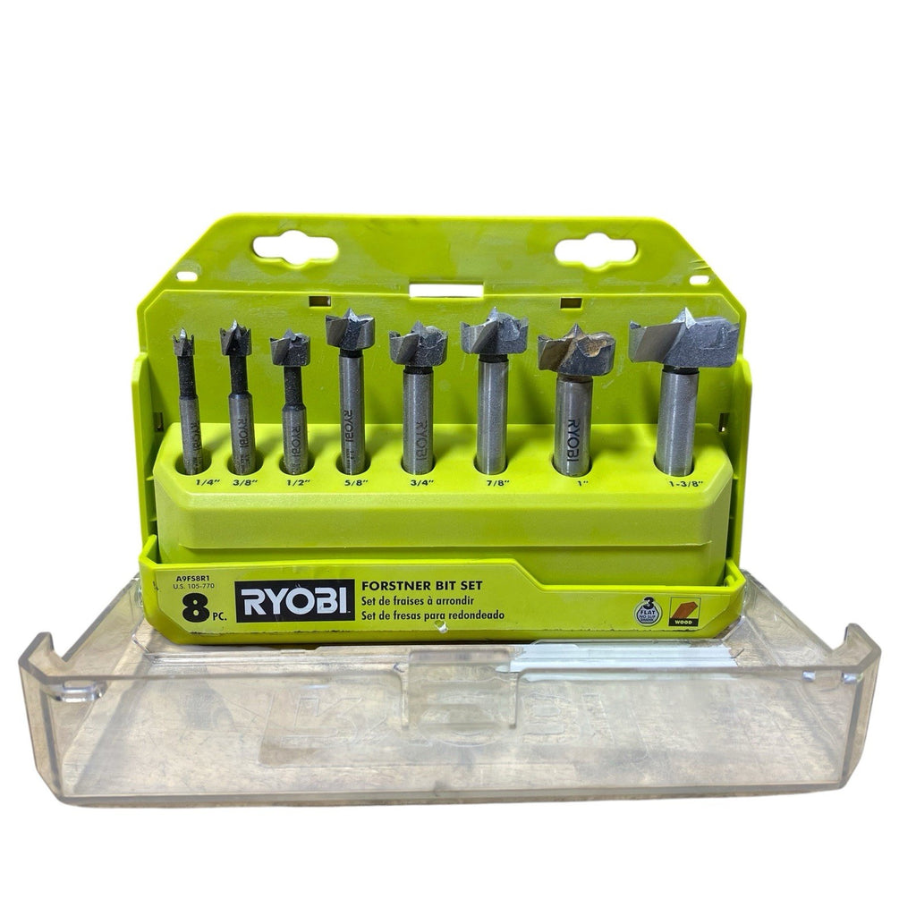 Ryobi 8pc Forstner Bit Set for Woodworking  A9FS8R1 - AS SHOWN