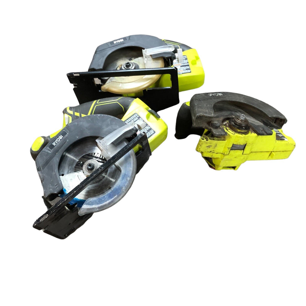 Ryobi 18v p507 1/4 p505 5 1/2 circular saw lot of 3 (PARTS ONLY)
