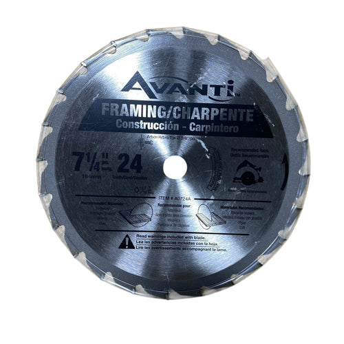 Avanti 7-1/4 In. 24-Tooth Framing Circular Saw Blade A0724A AvantiPRO A0724A