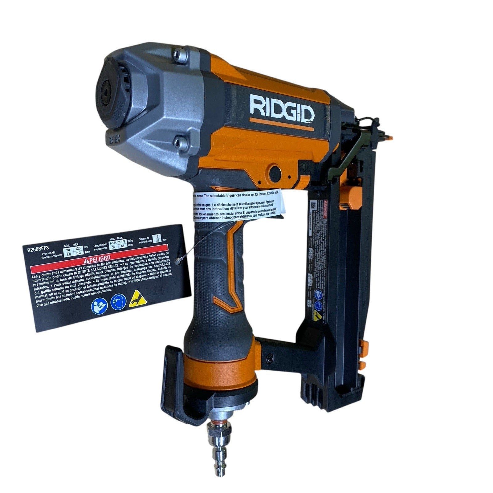 RIDGID R250SFF3 CLEAN DRIVE Pneumatic 16-Gauge 2-1/2 in. Straight Finish Nailer