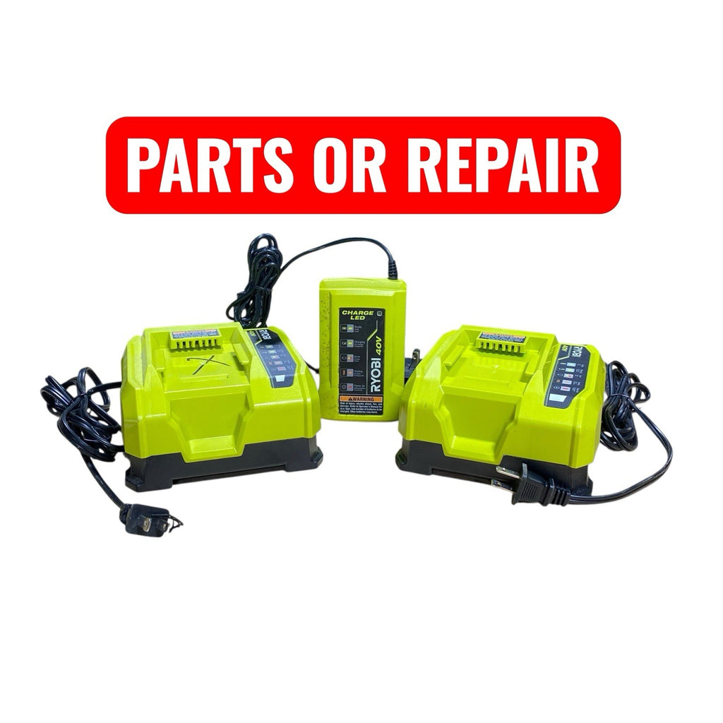 RYOBI ONE+ 40-Volt Chargers X3 LOT for PARTS OR REPAIR ONLY