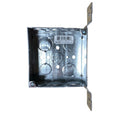 Steel City 52151 CV 1/2 3/4 Bracket Mounted Flush Conduit Box, 4in Sq x 1-1/2 in