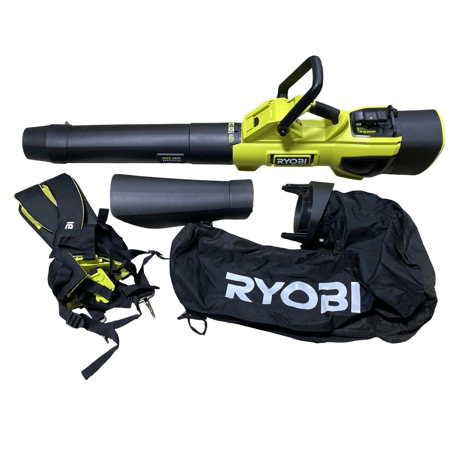RYOBI RY404015VNM 40V Cordless Jet Fan Blower/Leaf Mulcher/Vacuum READ FULLY
