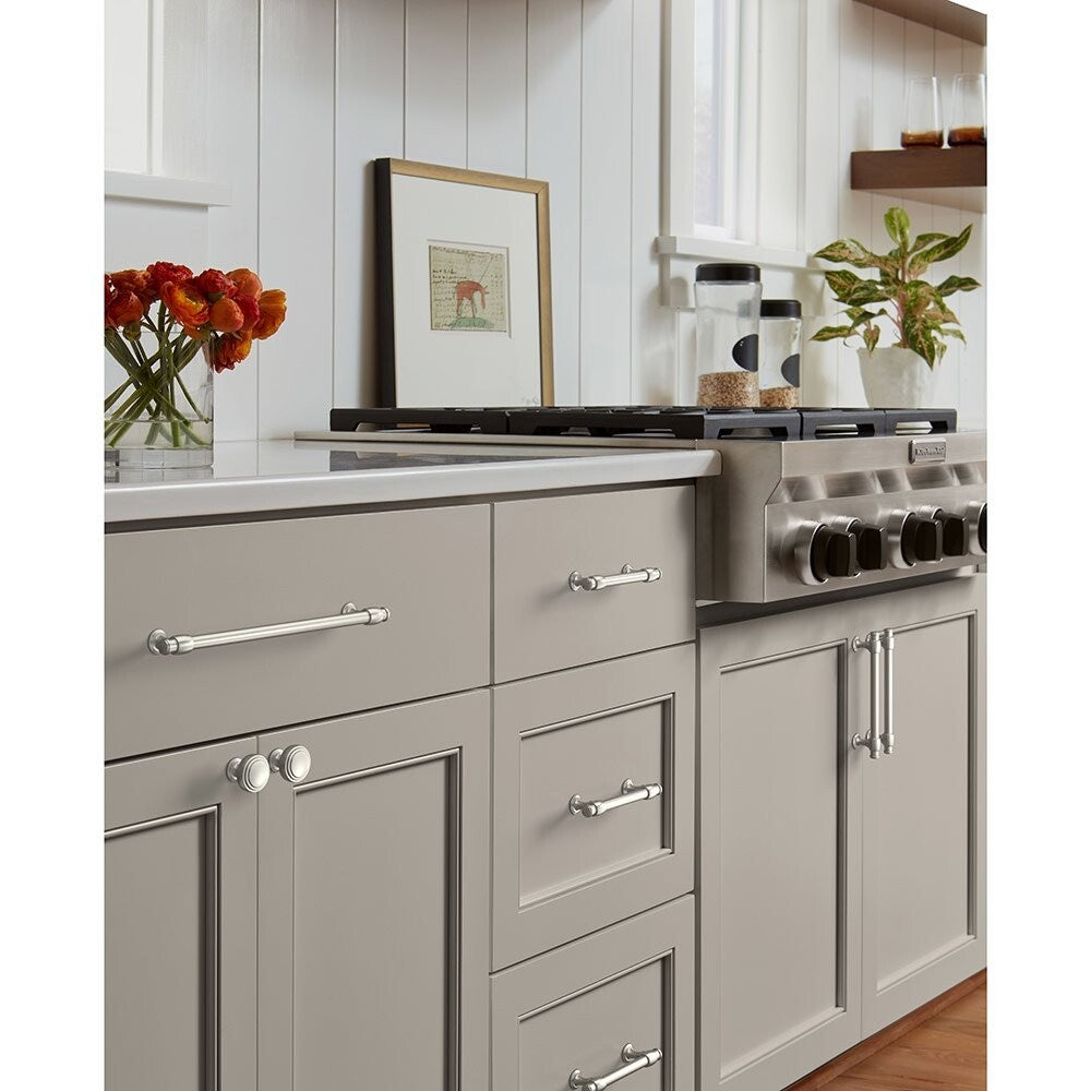 Amerock BP36766G10  Winsome 3-3/4" Center  Bar Cabinet Pull Satin Nickel