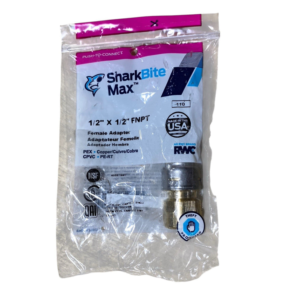 NEW Shark Bite Female Adapter 1/2” X 1/2” FNPT