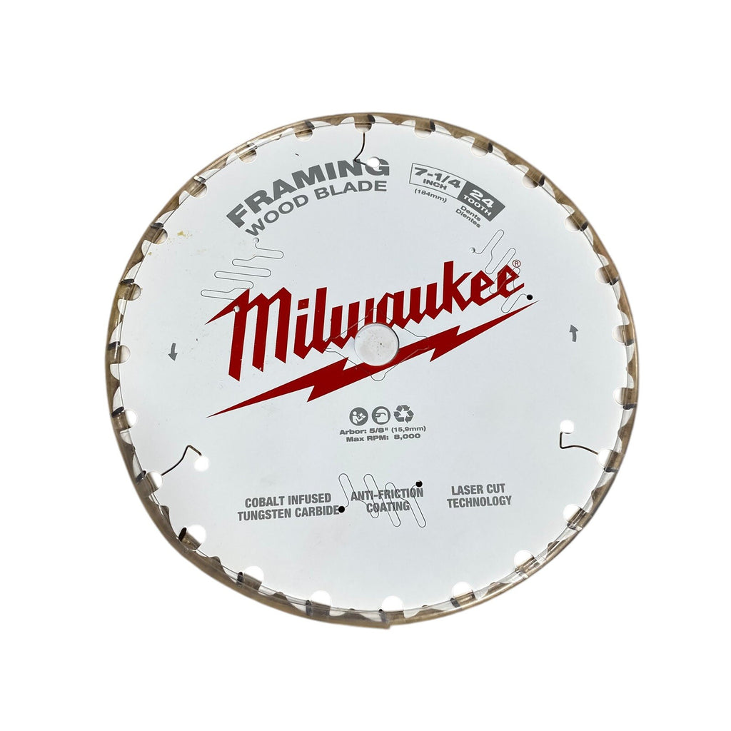48-41-0720 7-1/4 24 Tooth Milwaukee Framing Wood Cutting Circular Saw Blade
