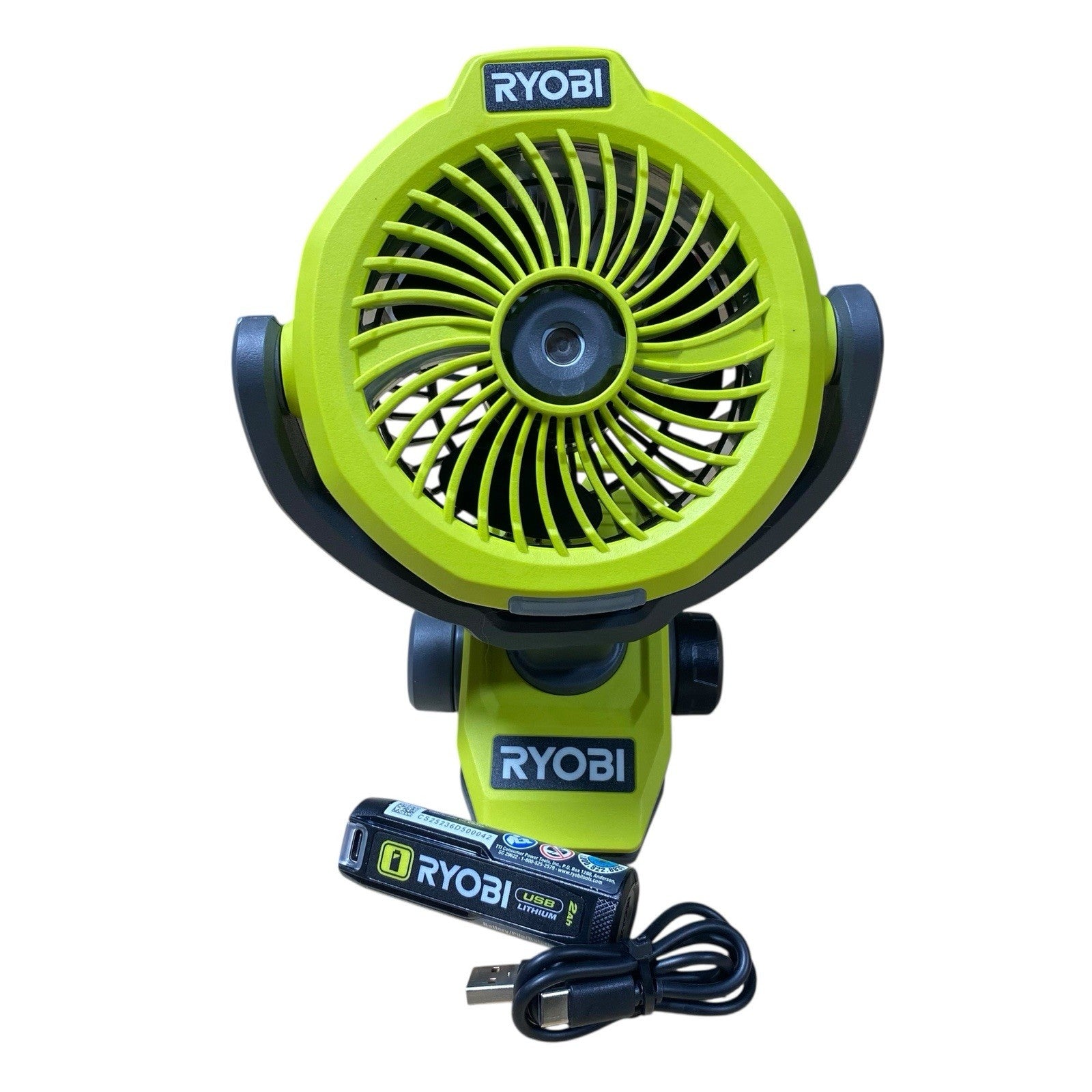 Ryobi Clamp Fan Kit w/ 2.0 Ah USB Lithium Battery  FVF51