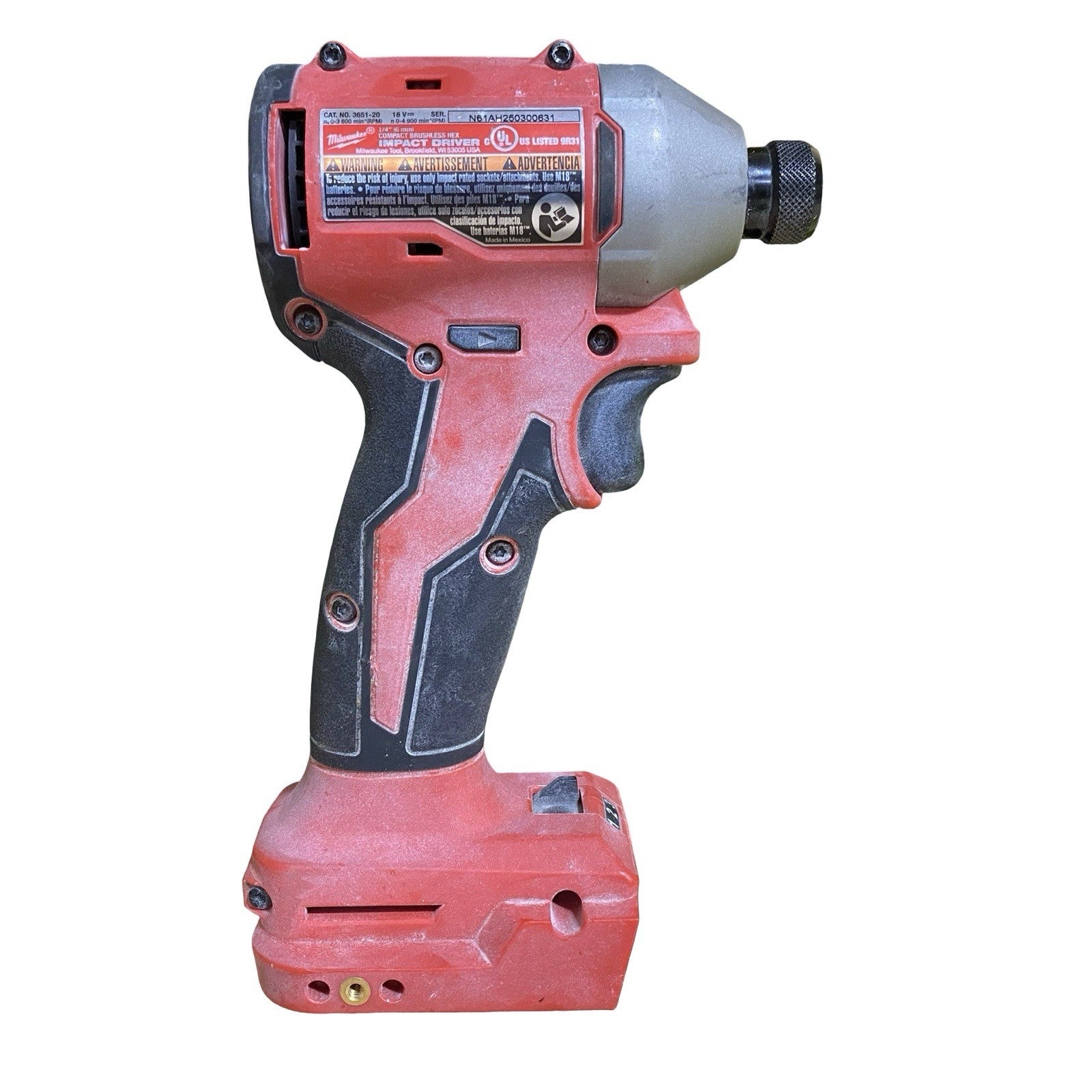 Milwaukee 3651-20 M18 Compact Brushless 1/4" Hex 3-Speed Impact Driver Tool Only