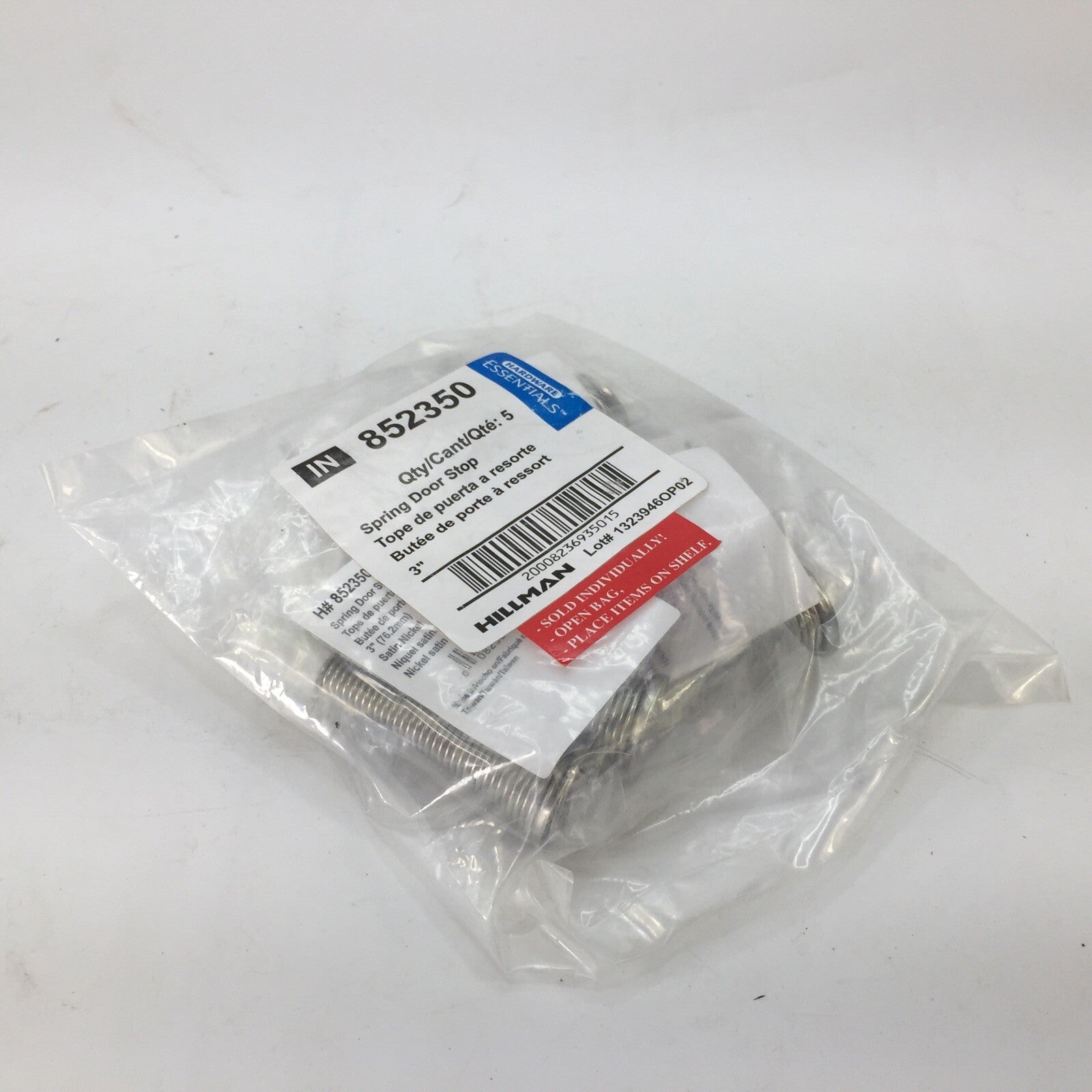 (10 PACK) Spring Door Stop Satin Nickel - Hardware Essentials 852350